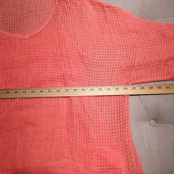 Soft Surroundings Linen Top Tunic Women 1X Orange 2 Piece Cami Fish Net Lay - Picture 9 of 12